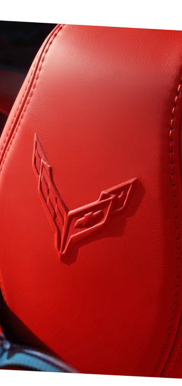 Corvette Logo on Seat of 2026 Corvette Stingray