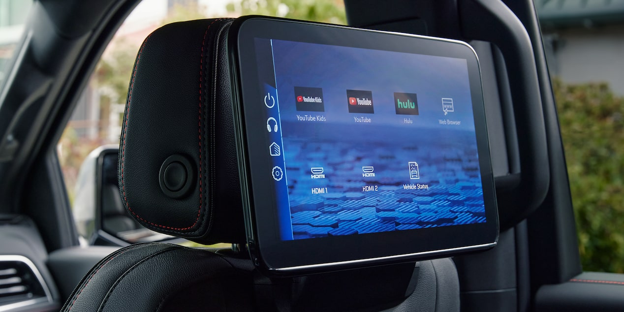 Close-up of the 2026 Chevy Suburban Second Row Entertainment Screen