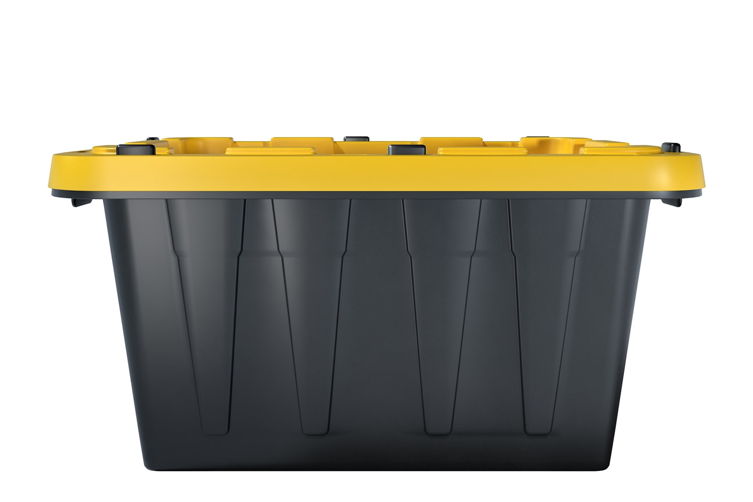 A Black Tote with a Yellow Lid on a White Background