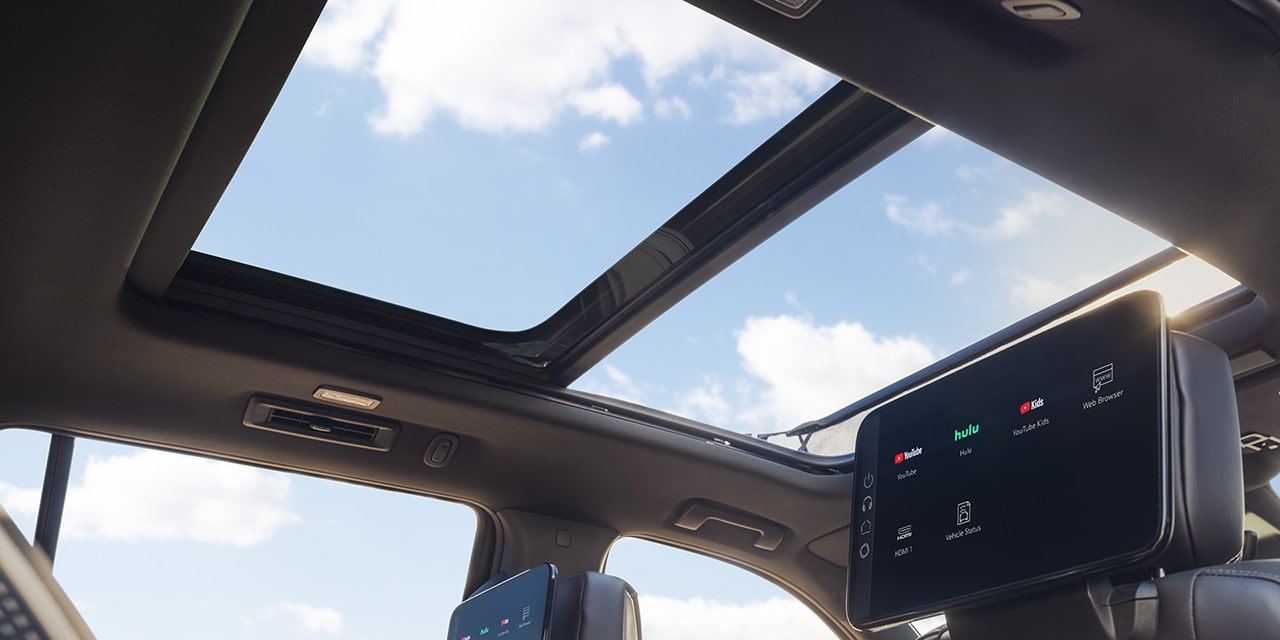 Interior View of the Panoramic Sunroof in the 2026 GMC Yukon Large SUV